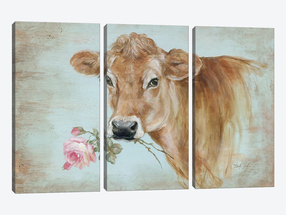 Miss Moo by Debi Coules 3-piece Canvas Print