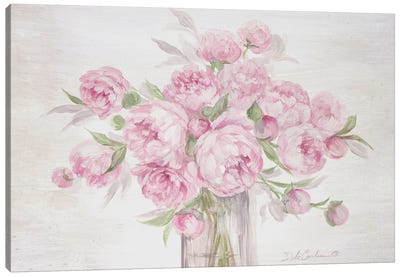 Peonies In Pink Canvas Art Print - Debi Coules