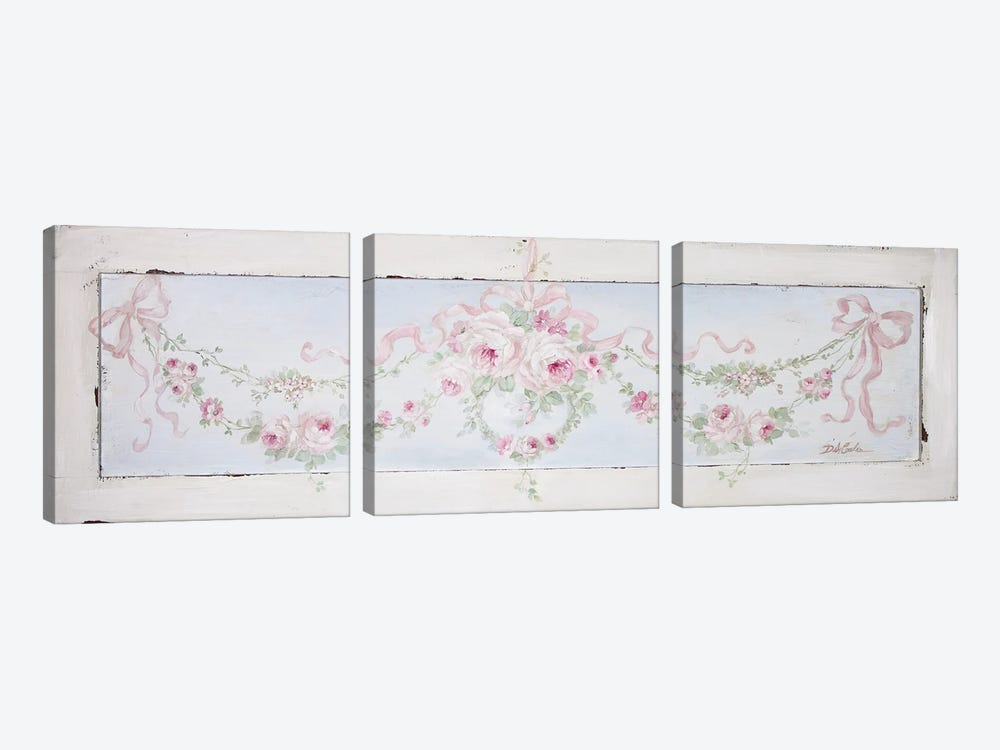 Versailles Roses by Debi Coules 3-piece Canvas Artwork
