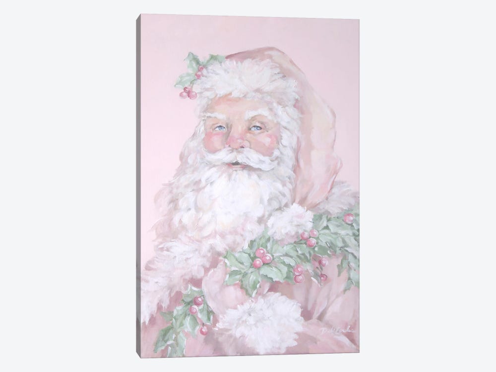 Pink Santa by Debi Coules 1-piece Canvas Wall Art