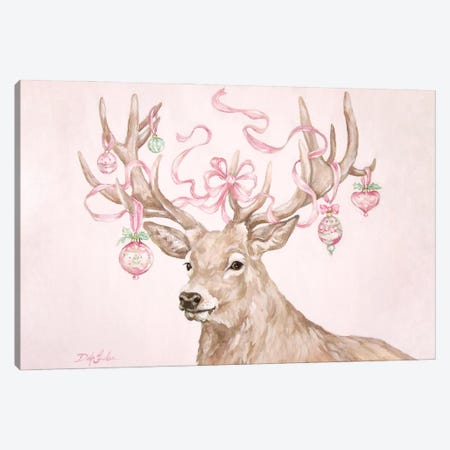 Christmas Stag Canvas Print #DEB241} by Debi Coules Canvas Wall Art