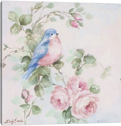 Bluebird Song I Canvas Art Print - Rose Art