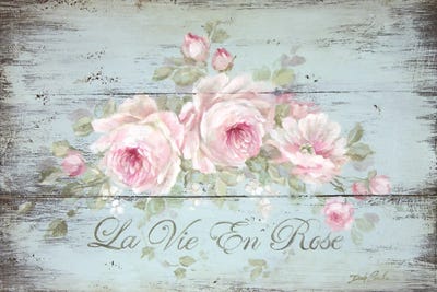 French La Vie En Rose by Debi Coules metal wall art