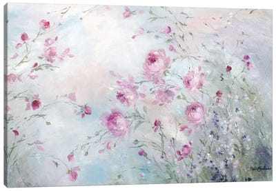 Rose Meadow Canvas Art Print - Traditional Living Room Art