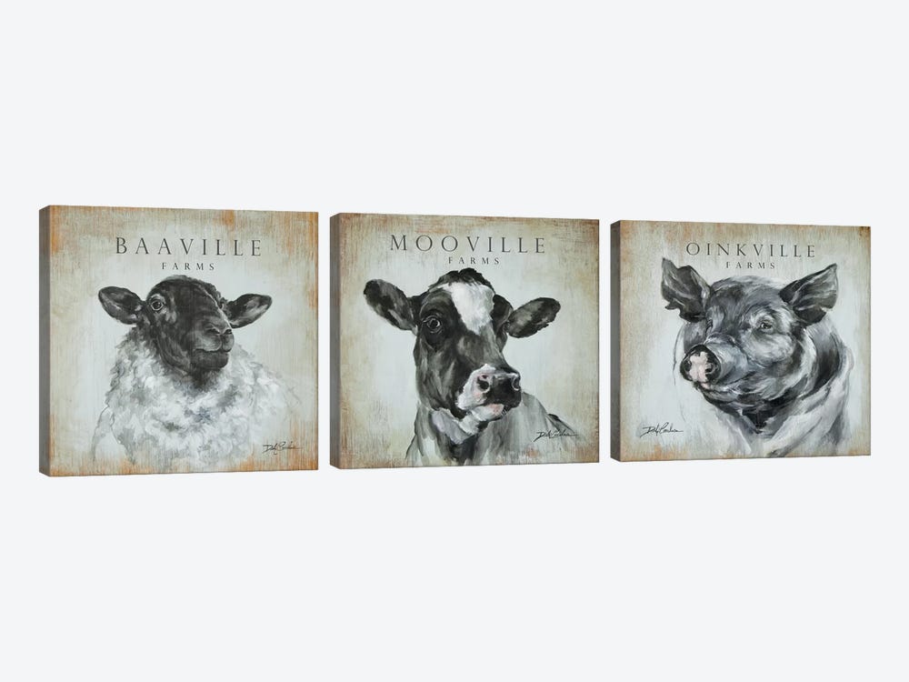 Farms Triptych by Debi Coules 3-piece Art Print