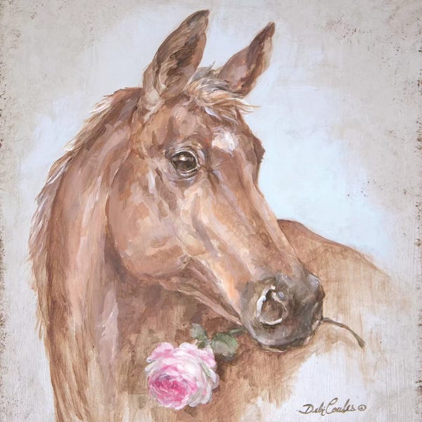 Modern Farmhouse Living Room: Horse With Rose by Debi Coules