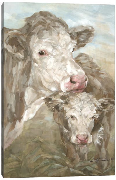 Moo Daze Canvas Art Print - Debi Coules Farm Animals