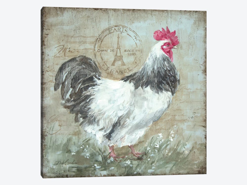 Parisian Postmarked Rooster I by Debi Coules 1-piece Canvas Art Print