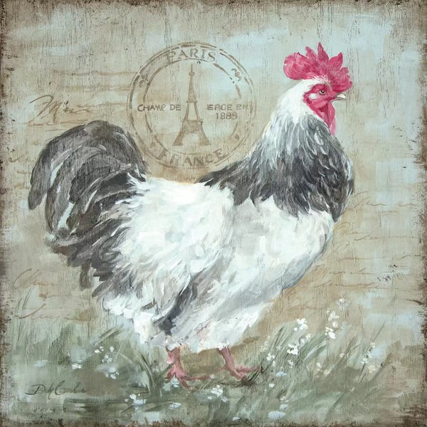 Chickens & Roosters: Parisian Postmarked Rooster I by Debi Coules