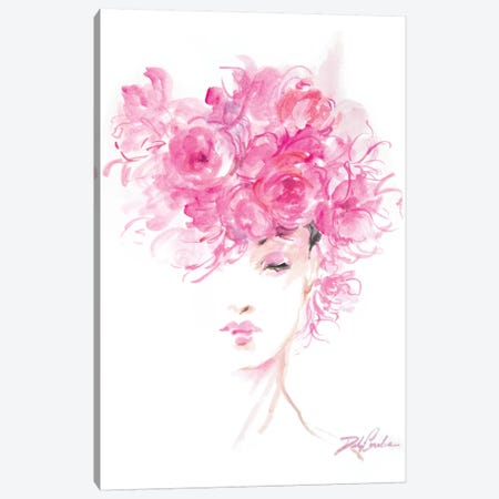 Lady In Pink Canvas Print #DEB92} by Debi Coules Canvas Artwork