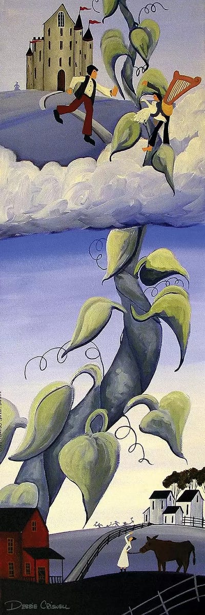 The Giant Beanstalk by Debbie Criswell framed canvas print