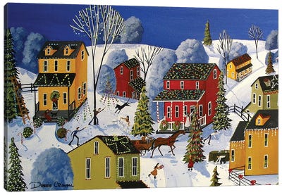 All The Christmas Glitter Canvas Art Print - Rustic Winter