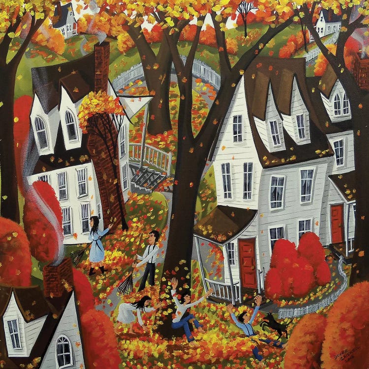 First Day of Autumn Folk Art Print