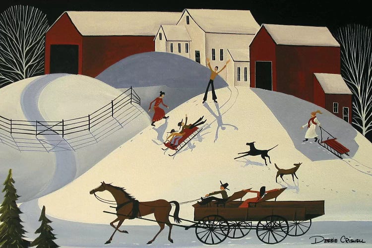 Bobbys First Sled Ride by Debbie Criswell wall art