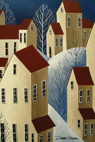 Climbing Houses by Debbie Criswell framed canvas print