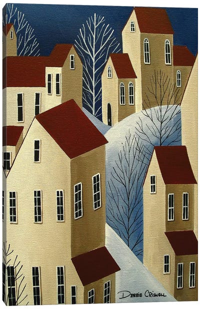 Climbing Houses Canvas Art Print - Debbie Criswell