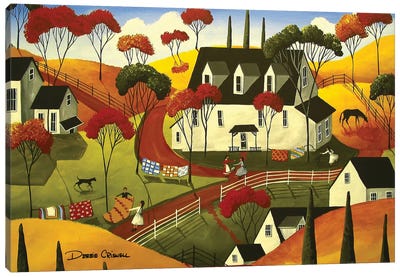 Country Quilts Canvas Art Print - Hill & Hillside Art