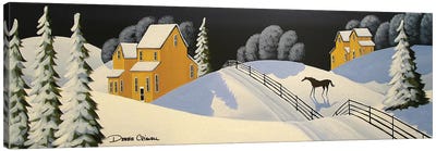 Lovely Country Winter Canvas Art Print - Folk Art