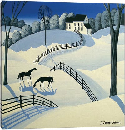 Oh Oh Winter Time Canvas Art Print - Debbie Criswell