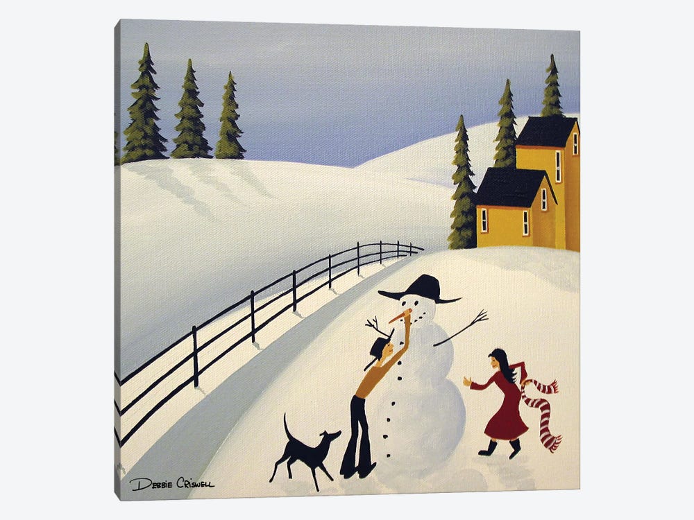 Our Big Snowman by Debbie Criswell 1-piece Canvas Wall Art