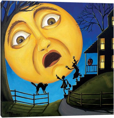Scare The Moon Canvas Art Print - Debbie Criswell