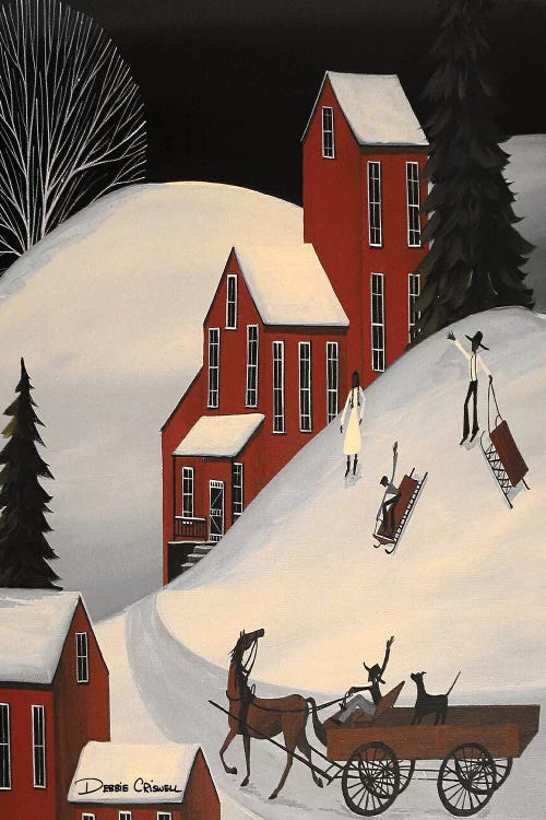 Sleding The Day Away by Debbie Criswell wall art