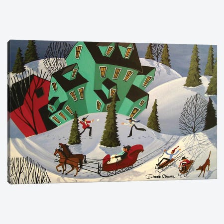 Sleigh Ride Canvas Print #DEC161} by Debbie Criswell Canvas Wall Art