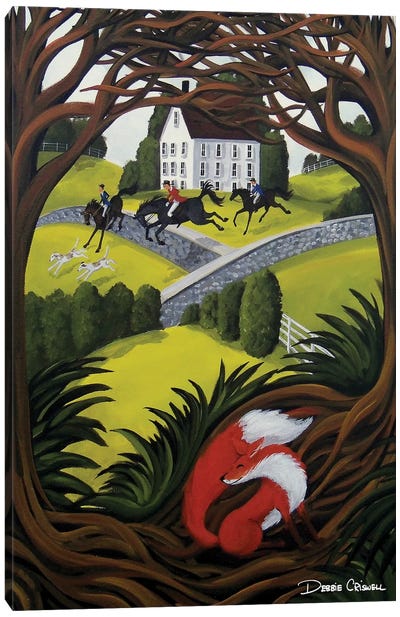 Sly Fox - Primitive Canvas Art Print - Debbie Criswell