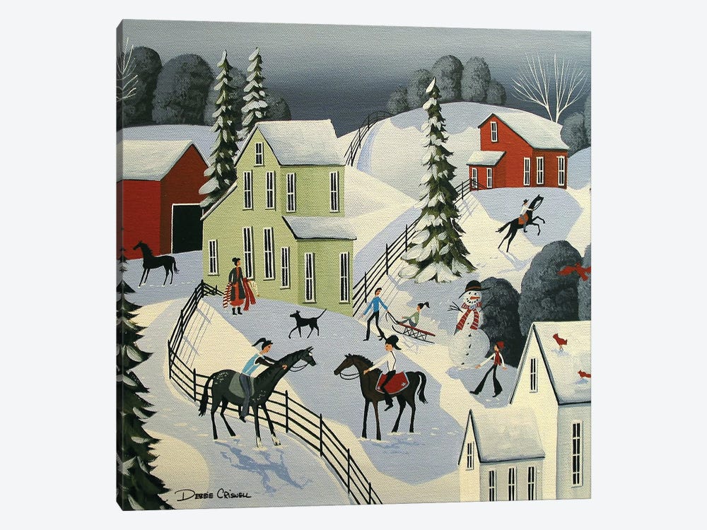 Snow Fun And Friends by Debbie Criswell 1-piece Canvas Art
