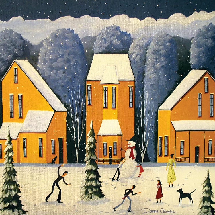 Snow Is Falling Friends Are Calling by Debbie Criswell wall art