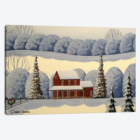 The Christmas House Canvas Print #DEC170} by Debbie Criswell Art Print