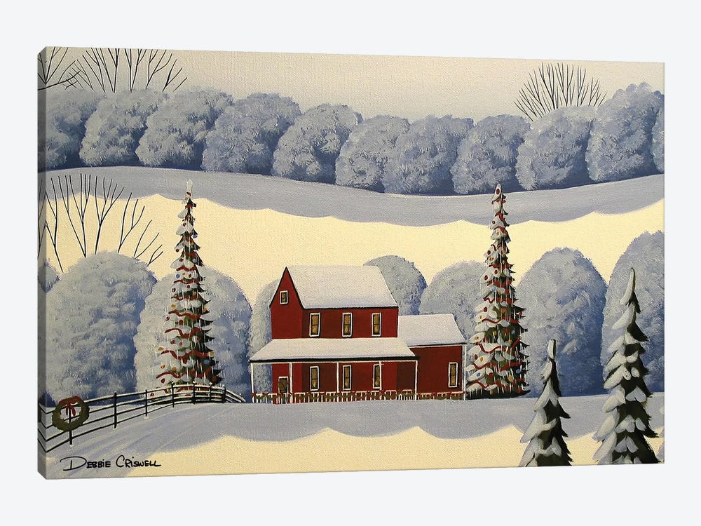 The Christmas House by Debbie Criswell 1-piece Canvas Art Print