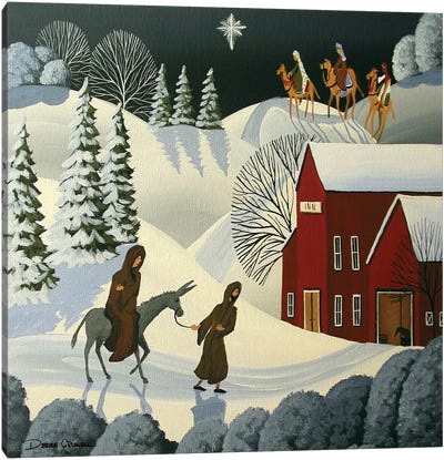The First Christmas Canvas Art Print - Vintage Christmas Décor