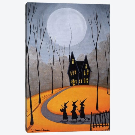 Three Little Witches Canvas Print #DEC176} by Debbie Criswell Canvas Artwork