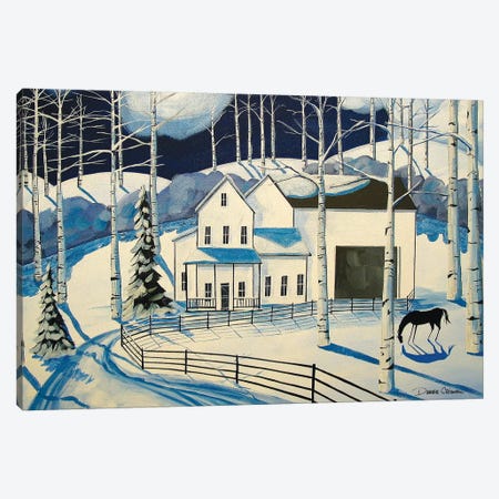 Winter Farm Canvas Print #DEC179} by Debbie Criswell Canvas Print