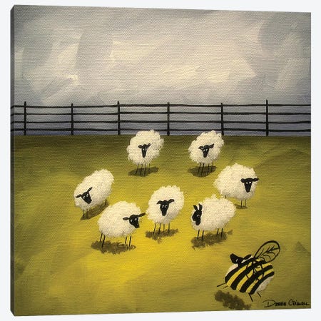 Bumble Sheep Canvas Print #DEC17} by Debbie Criswell Canvas Wall Art