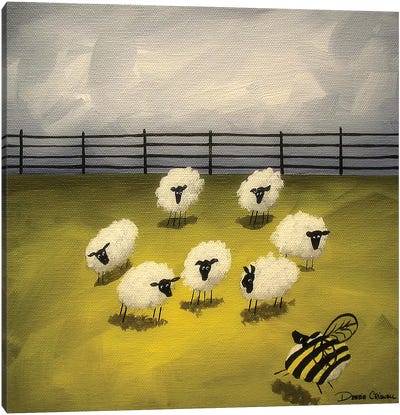 Bumble Sheep Canvas Art Print - Debbie Criswell
