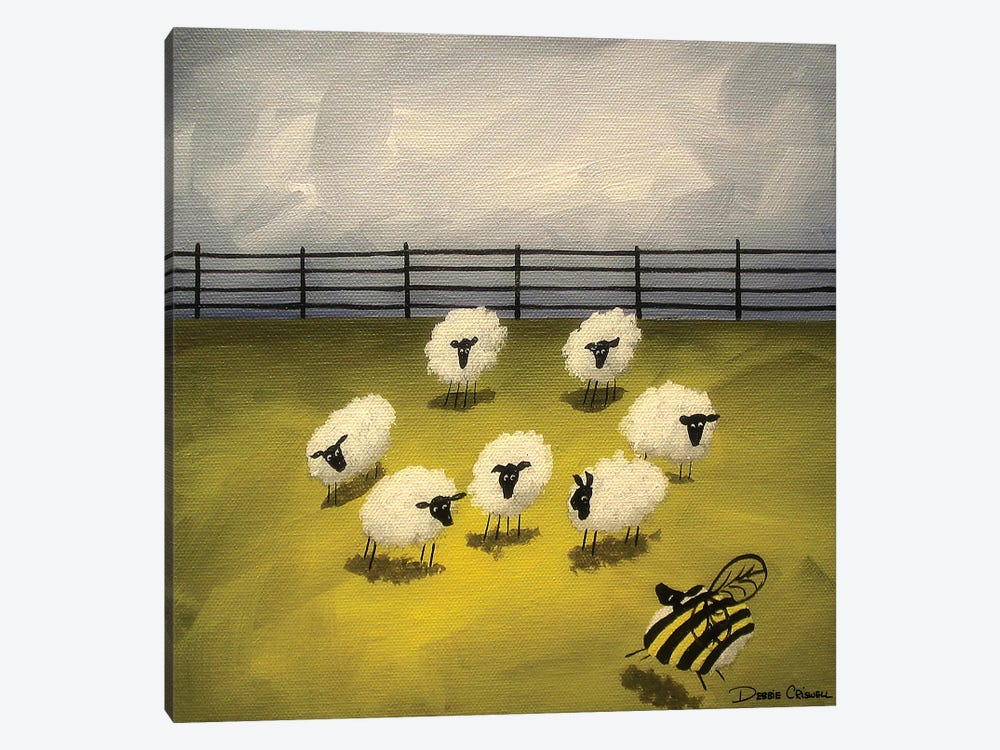Bumble Sheep by Debbie Criswell 1-piece Canvas Print