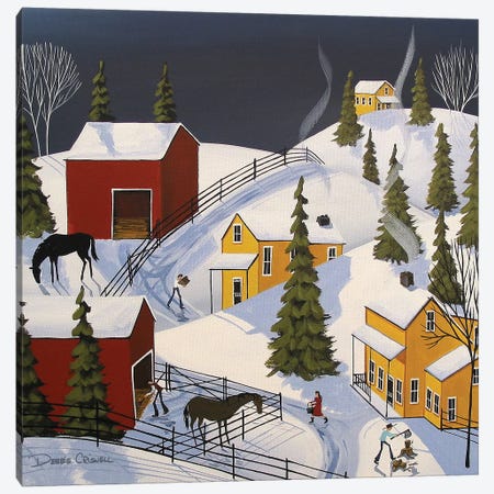 Wintertime Chores Canvas Print #DEC182} by Debbie Criswell Canvas Wall Art