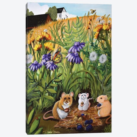 Picnic Mice Canvas Print #DEC187} by Debbie Criswell Canvas Print
