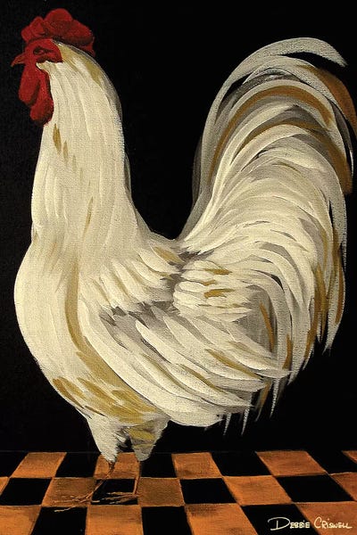 Chicken And Checkers by Debbie Criswell framed canvas print