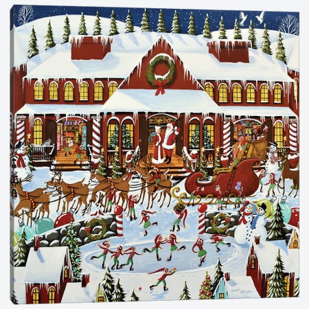 Santa's Workshop Canvas Print #DEC195} by Debbie Criswell Canvas Wall Art