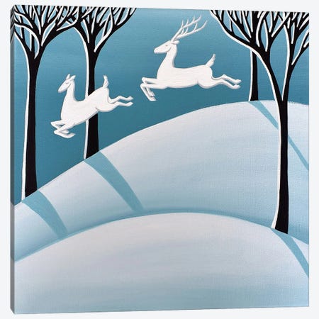 Leading Reindeer Canvas Print #DEC199} by Debbie Criswell Art Print