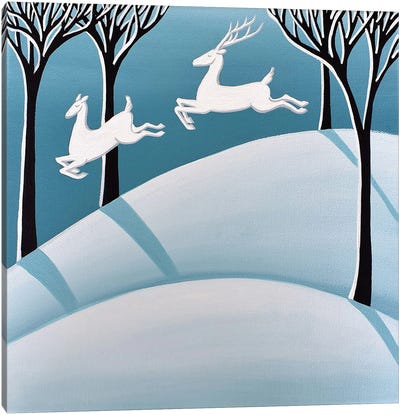 Leading Reindeer Canvas Art Print - Debbie Criswell