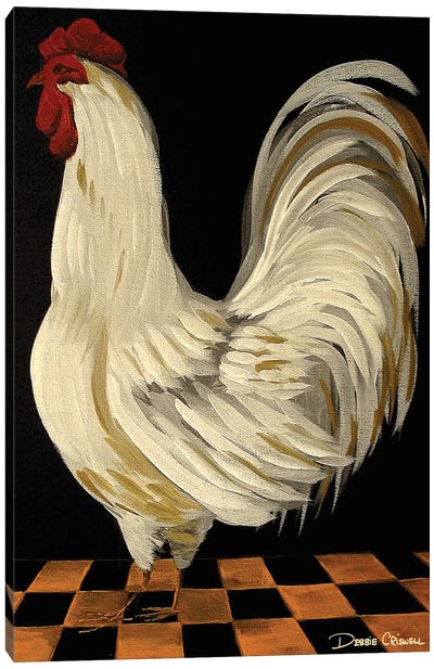Chicken And Checkers Canvas Art Print - Debbie Criswell