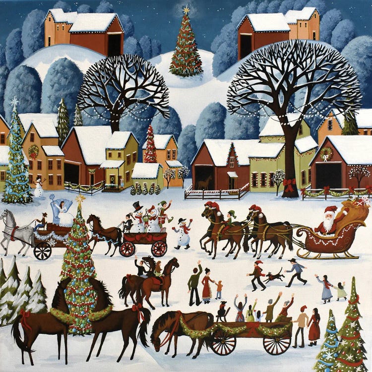 Country Christmas Parade by Debbie Criswell canvas print