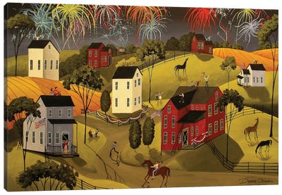 Celebration On The 4th Of July Canvas Art Print - Debbie Criswell