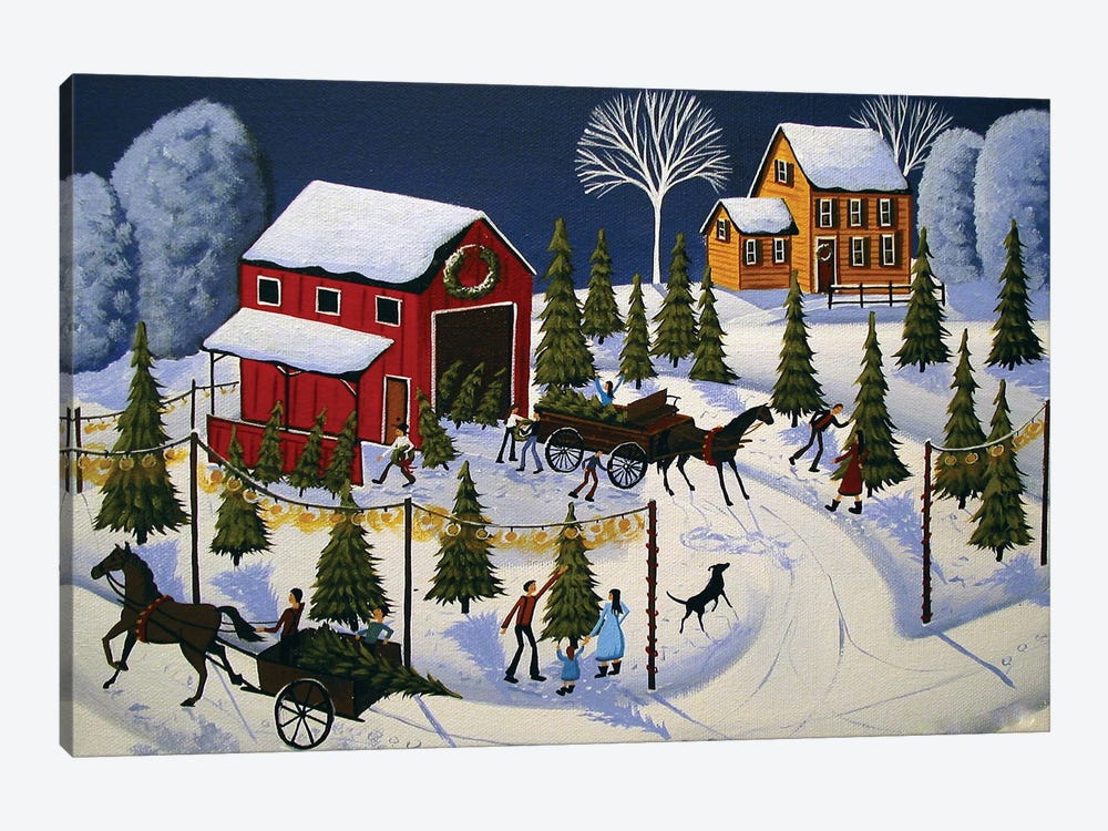 Country Christmas Tree Farm by Debbie Criswell 1-piece Canvas Art