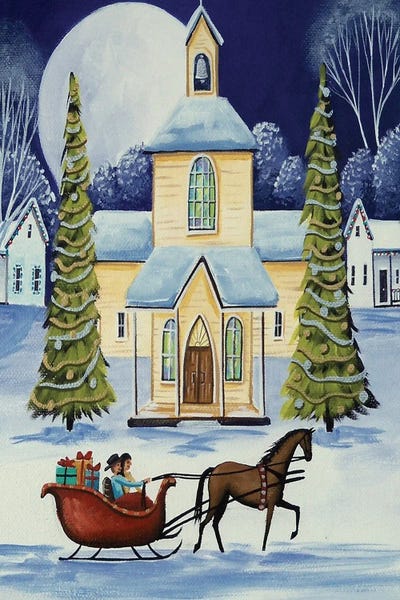 Christmas Eve Sleigh Ride by Debbie Criswell framed wall art