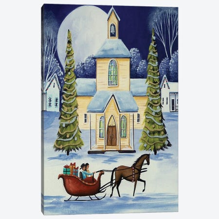 Christmas Eve Sleigh Ride Canvas Print #DEC212} by Debbie Criswell Canvas Artwork